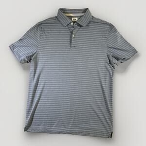 Joseph Abboud Men’s Slate Modern Fit Striped Short Sleeve Polo Shirt Size M
